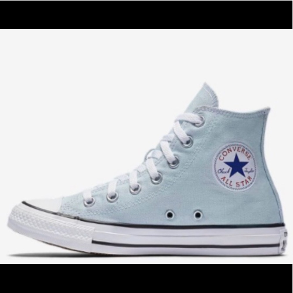 Light blue converse high tops